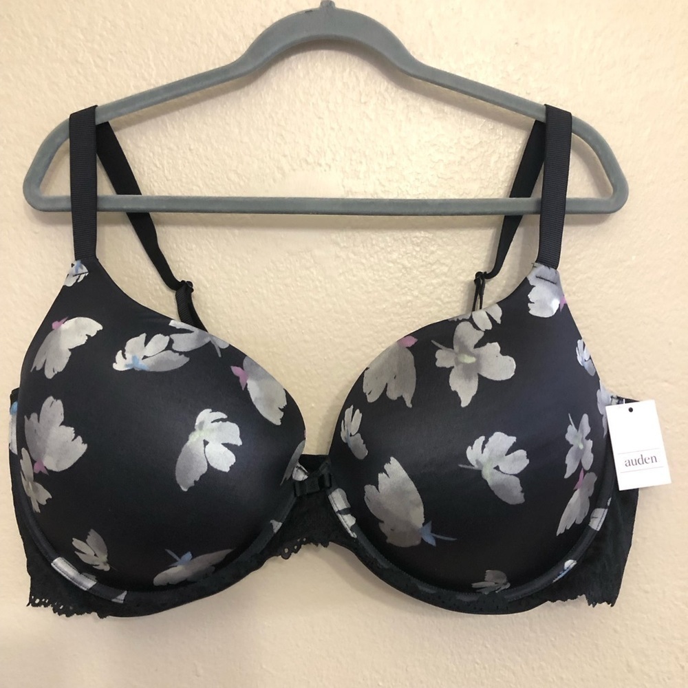 Auden Women’s Floral Smooth Lace Plunge Coverage Push Up Bra Size 46DDD